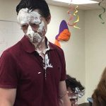 Photo of Pastor Rich after taking a creme pie to the face for the boys losing the competition competition.